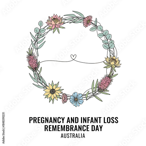 Floral Wreath for Pregnancy and Infant Loss Remembrance Day.