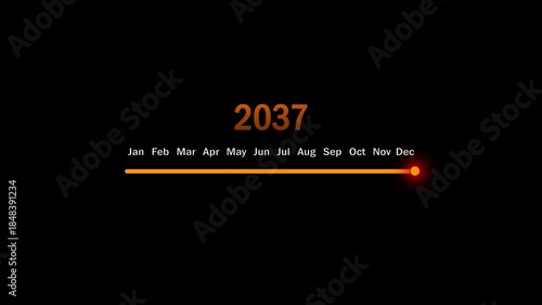 Wallpaper Mural Year change 2036 to 2037 concept. New year 2037 loading bar animation. Year ending 2036 loading animation. Transition loading bar 2036 to 2037 with Month.Advance happy new year. Torontodigital.ca