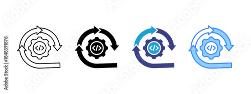 Agile icon set multiple style collection