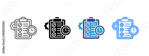Time Management icon set multiple style collection