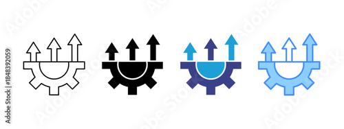 Developing icon set multiple style collection