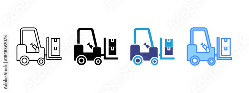 Forklift icon set multiple style collection