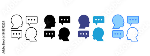 Discussion icon set multiple style collection