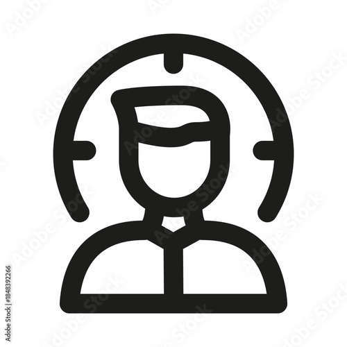 Work Time Line Icon. Professional minimalist symbol designed as a premium vector line icon for productivity, schedule, and time management