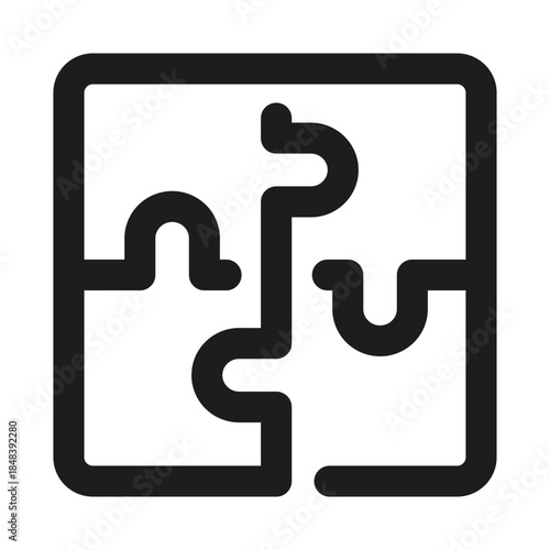 Puzzle Line Icon. Professional minimalist symbol designed as a premium vector line icon for problem-solving, games, and challenge