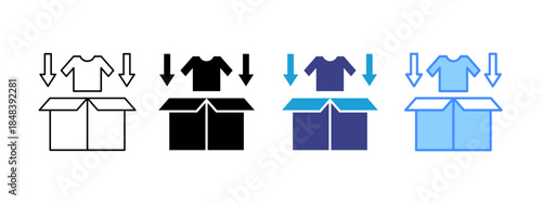 Packing icon set multiple style collection