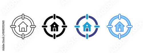 Target icon set multiple style collection