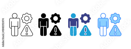 Crisis Management icon set multiple style collection