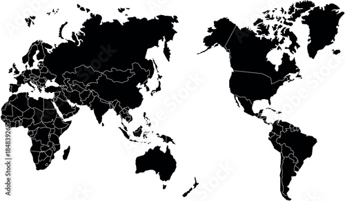 High quality world map vector illustration 