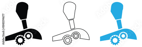 Gear mechanism icons in black, white, and blue,Set of Cogwheel icon collection. Gear cog wheel symbol. Vector Illustration,Setting Error Icon Machine Problem Symbol Mechanical Issue ,