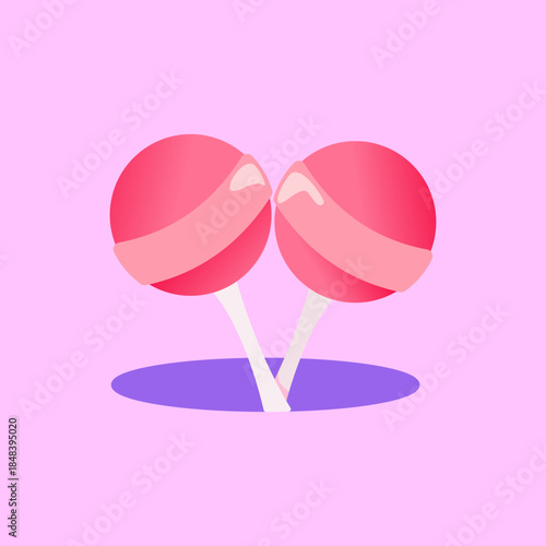 sweet lollipop with a pink color purple background