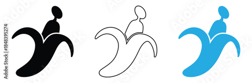 Person surfing on wave in three different colors and styles,