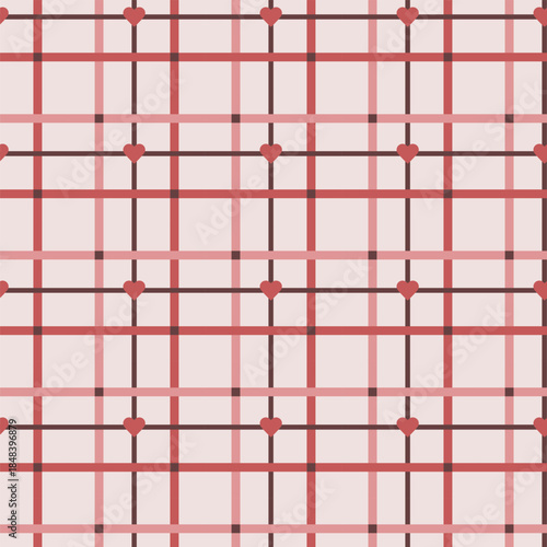 Soft Grid Hearts Folk pattern