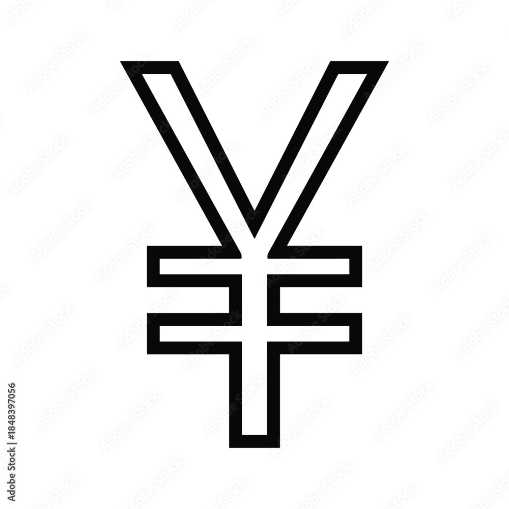 Obraz premium Yuan symbol icon on white background
