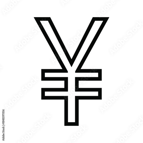 Yuan symbol icon on white background