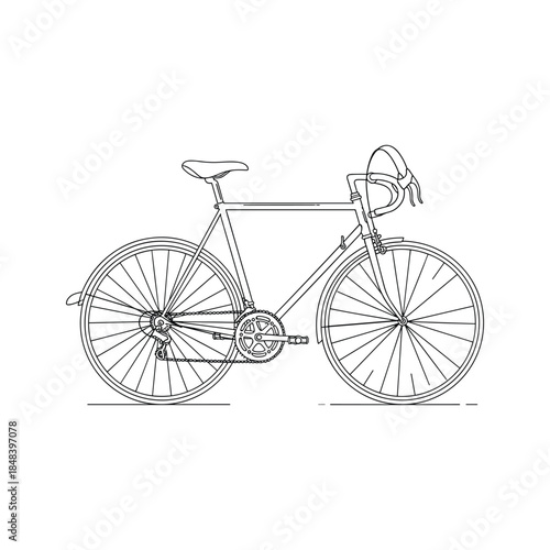 Simple line drawing of a bicycle