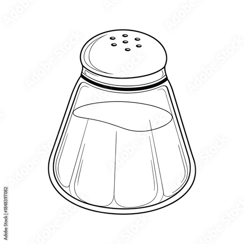 Salt shaker with salt inside on white background