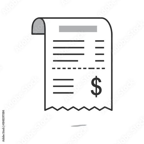 Receipt with dollar sign indicating payment