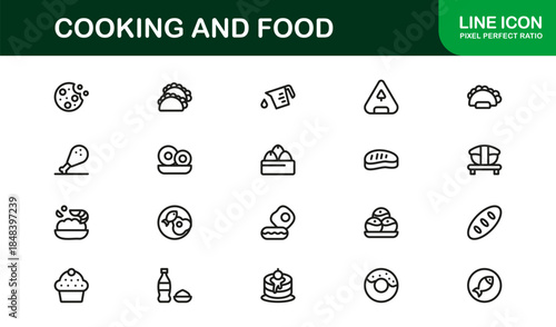 Culinary and Kitchen Essentials Line Icon Pack — Modern Minimal Vector Collection