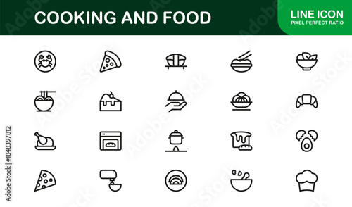 Culinary and Kitchen Essentials Line Icon Pack — Modern Minimal Vector Collection