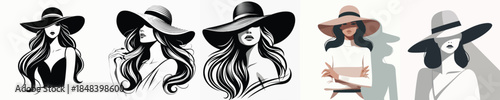 vector woman wearing a hat on white background flat design