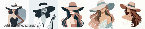 vector woman wearing a hat on white background flat design