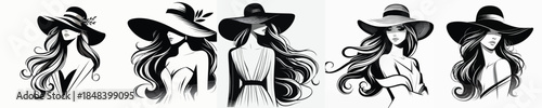 vector woman wearing a hat on white background flat design