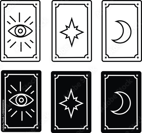 Tarot cards icon. Sun symbol for fortune telling concepts. Simple tarot card symbol. flat style.