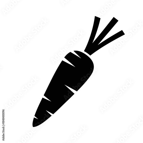 Carrot Silhouette Vector Healthy Root Vegetable Icon Isolated on White Background