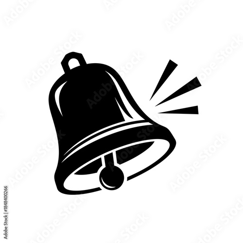 Church Bell Silhouette Vector Wedding Ringing Bell Icon Isolated on White Background