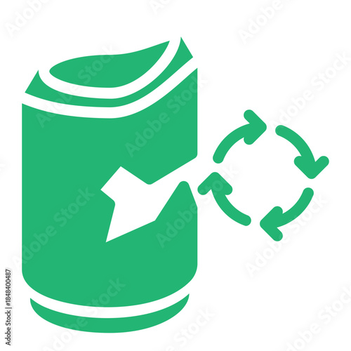 Crushed Aluminum Can Recycling Icon	