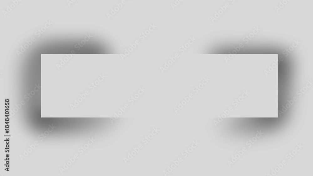 Obraz premium Modern rectangular white sign with shadow effect on gray background