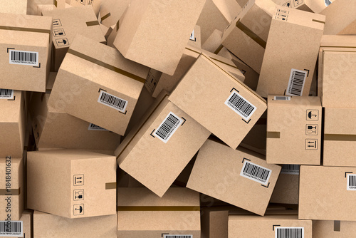 Pile kraft cardboard boxes....