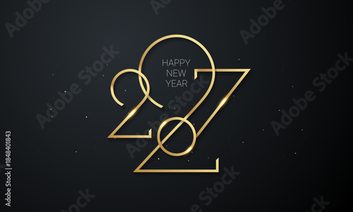 2027 Golden New Year Celebration Design.