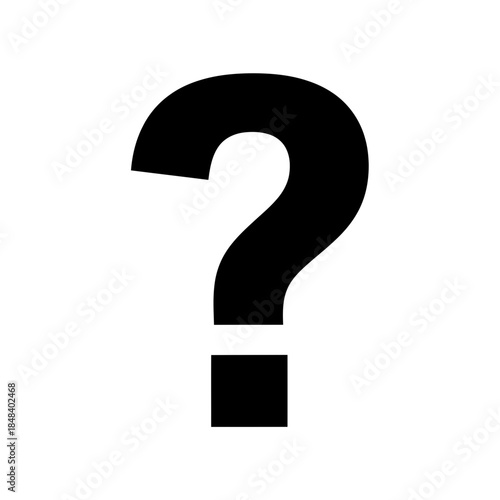 Question Mark Silhouette Vector Icon, Help and Support Symbol for FAQ and Information Design Concepts