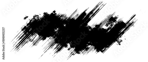 Vector Abstract Black Grunge Brush Stroke for Creative Design