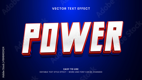 Bold 3D "POWER" text effect with a modern design, featuring editable text style for customization. Ideal for eye-catching titles and graphics.