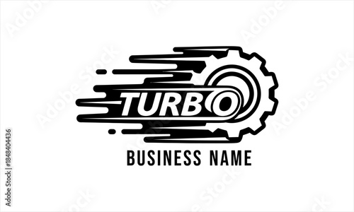 Dynamic Turbo Gear Logo for High-Performance Automotive Business.