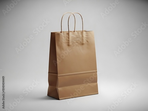 Classic brown kraft paper bag with sturdy handles, an essential item for shopping, gifting, and environmentally conscious retail packaging design
