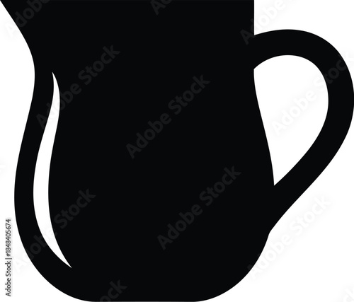 Elegant Black Silhouette of a Vintage Creamer Pitcher Suitable for Modern and Rustic Decor