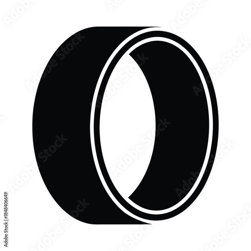 Tire silhouette isolated on white background