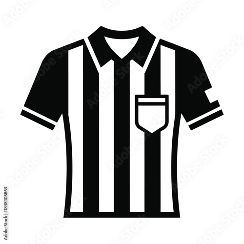 Referee shirt striped silhouette for sports officiating