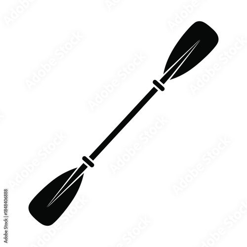 Paddle silhouette for kayak or boat rowing