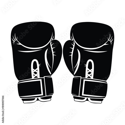 Boxing gloves pair silhouette for combat training