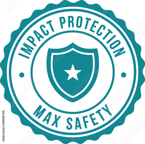 Stylish Impact Protection Badge for Maximum Safety - Ideal Graphic for Safety Products and Services