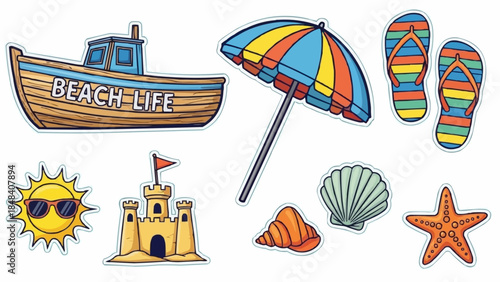 Beach Life Summer Vacation Objects Collection.
