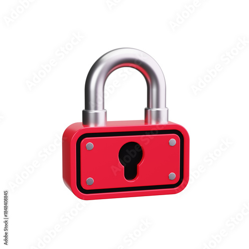 Padlock 3d render icons