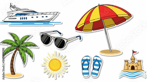 Summer Vacation Beach Elements Collection.