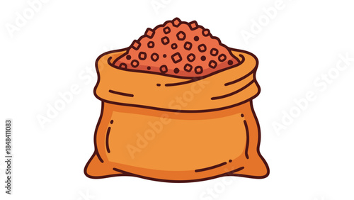 Vector Illustration of a Bag Full of Lentils