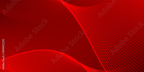 minimalist wavy lines background. abstract red background with wavy line.